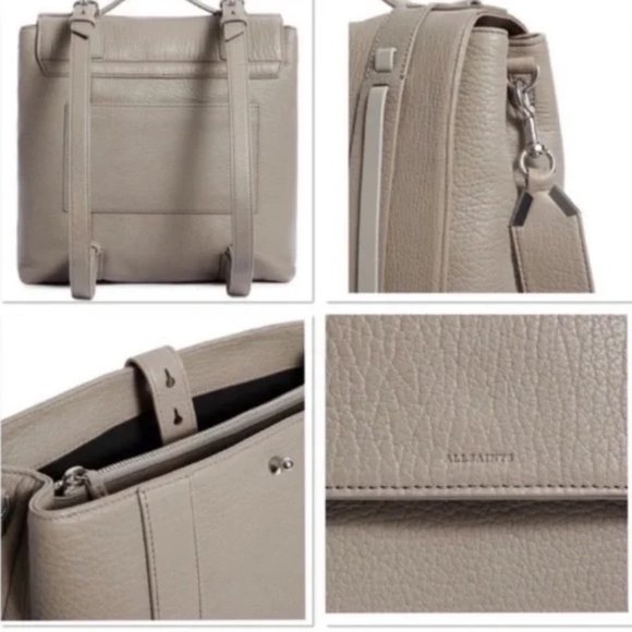 SHOP CLOSING / FINAL PRICE: All Saints Vincent blue-gray leather backpack - Picture 2 of 11